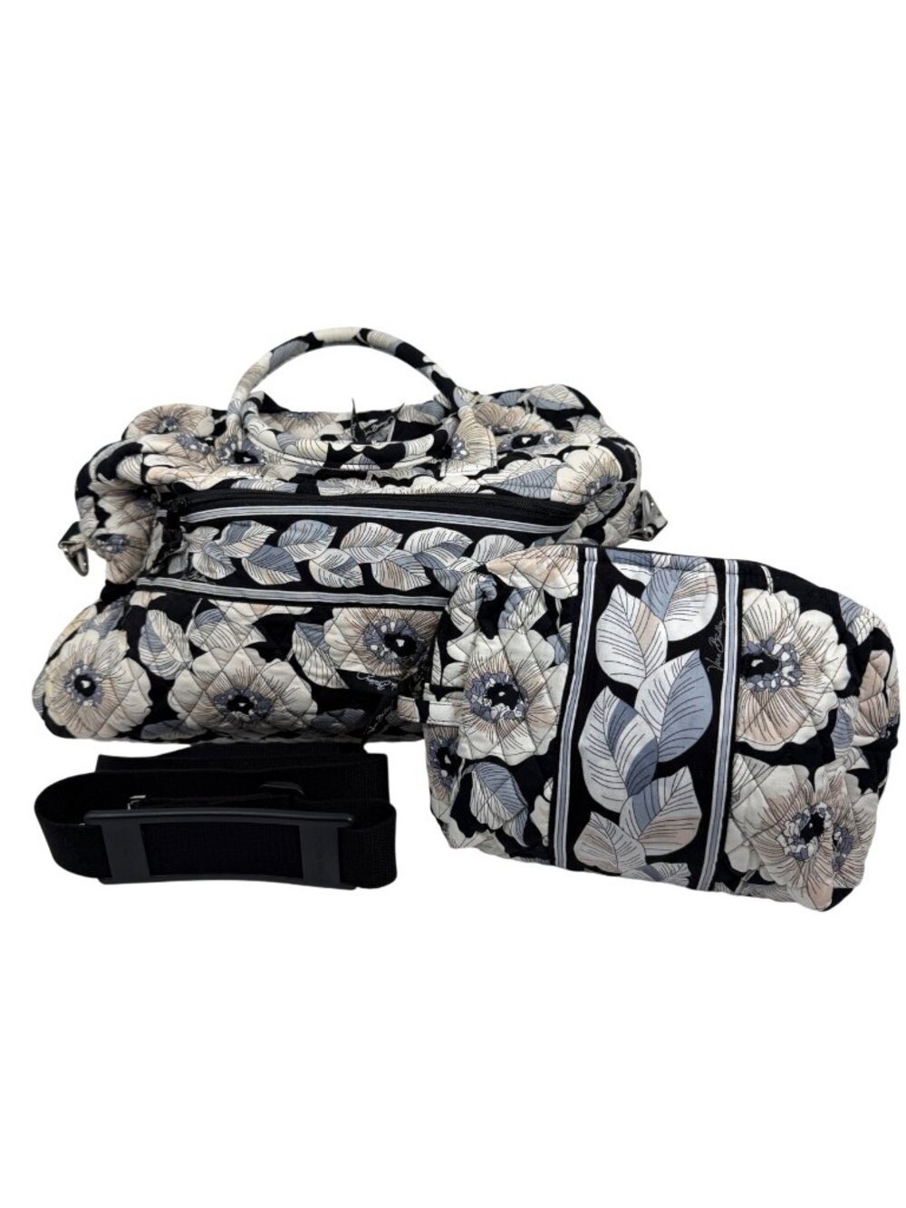 VERA BRADLEY Camellia 2012 Weekender Bag + Lined Bath Duffel Floral Carry-on Y2K